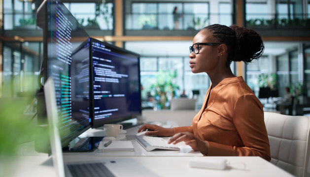 Software Developer Writing Secure Code Using Cloud Tools