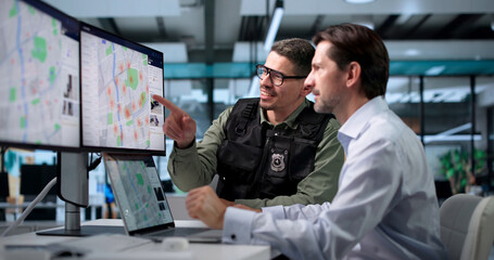 Law Enforcement Analyst Studies Crime Patterns © Andrey Popov