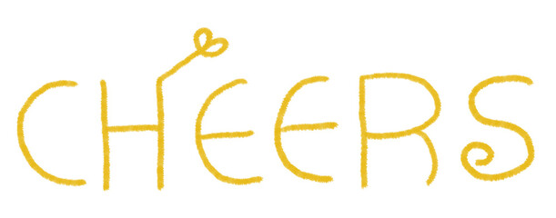 Fototapeta premium Hand Drawn Cheers Lettering with Heart Flourish