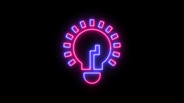 Circular neon light gauge or speedometer dial with glowing blue and red indicator segments on a dark background