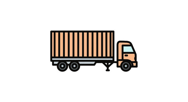 Large Cargo Truck with Container.
