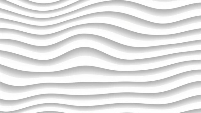 Animated white color multiple wavy parallel lines moving upwards 3d depth modern design loop able geometrical background