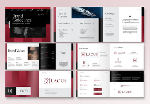 Luxury Brand Guidelines Template, Visual Identity Manual & Style Guide for Fashion, Jewelry & Luxury Goods Branding