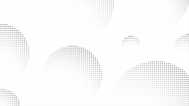 Animated White color circular dots halftone appearing and disappearing multiple circular shapes modern loop able geometrical background