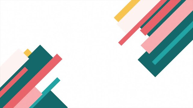 Animated  colourful multiple diagonal rectangular shapes wiggling for logo reveal and presentation modern design loop able geometrical background
