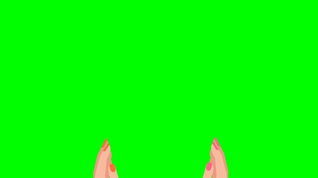Girlfriends celebrate success, self confidence. Gesture. Agreement, communication. Woman giving high five to each other. Giving high five. Completion of project. 2d flat animation. Alpha channel
