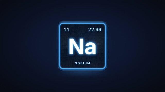 Sodium chemical element periodic table tile with atomic number 11