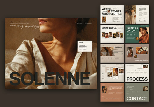 Fashion Influencer Media Kit Template, Blogger Press Kit & Creator Portfolio with Rate Card and Audience Demographics