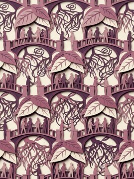Seamless pattern of people connecting and supporting each other, symbolizing mental health wellness