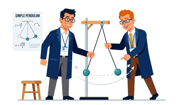 Male Physicist Science Character Flat Vector