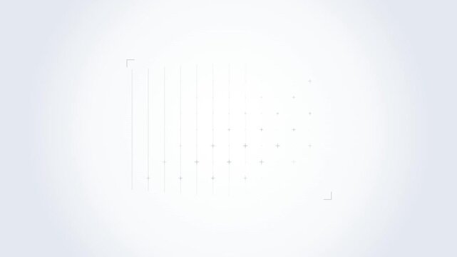Minimalist digital grid animation with evolving data points and lines