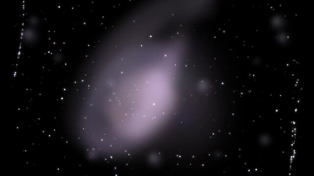 Abstract cosmic light particles floating in dark space background