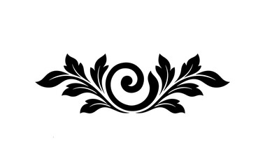 Elegant floral swirl ornament, decorative vintage flourish element, symmetrical botanical design isolated on transparent background © WASIF-MEHMOOD
