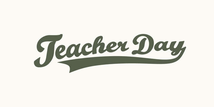 Happy teacher day aesthetic typography design