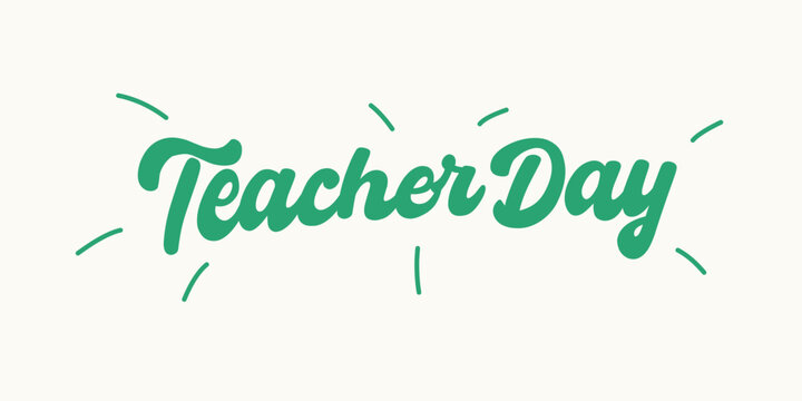 Happy teacher day aesthetic typography design