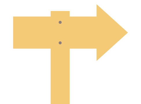 Arrow Signpost Pointing Right for Direction and Guidance in Outdoor Locations Isolated
