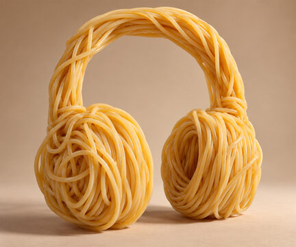 Headphones made of spaghetti strands