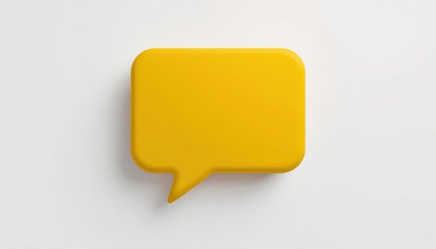 3d yellow speech bubble icon isolated on white background