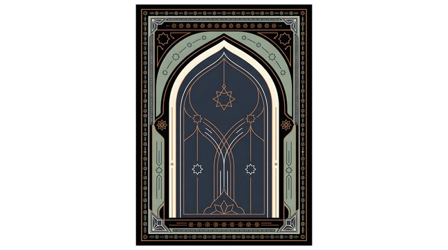 Islamic ornate arch frame vector, Arabic decorative poster design, traditional oriental border pattern background for Ramadan and Eid celebration