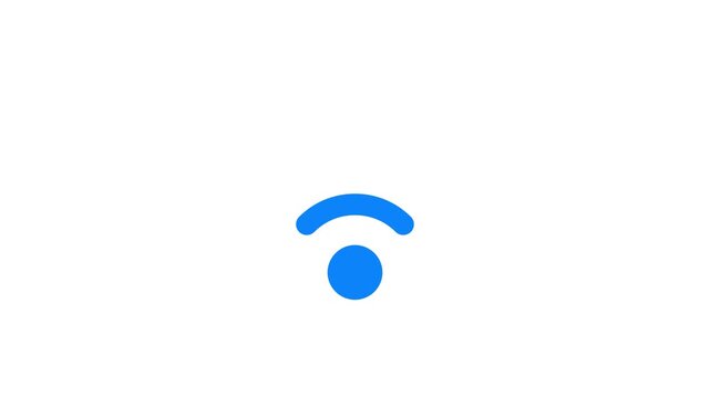 Wireless Wi-Fi Network Signal Icon Animation Loop On Isolated White Background