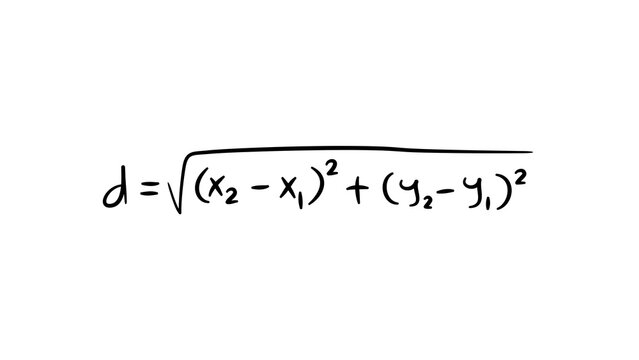 Handwritten quadratic formula x equals minus b plus minus square root b squared minus 4ac over 2a on white background
