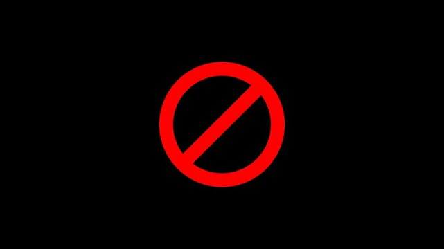 Prohibited No Entry Red Ban Restriction Warning Sign on Transparent Alpha Channel