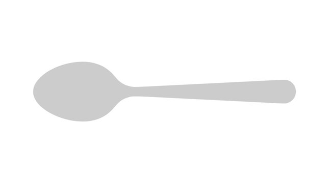 Simple silver spoon isolated on transparent background, kitchen utensil, cutlery, food serving tool, minimalist object