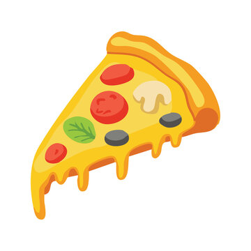 Cheesy Pizza Slice Dripping Cheese