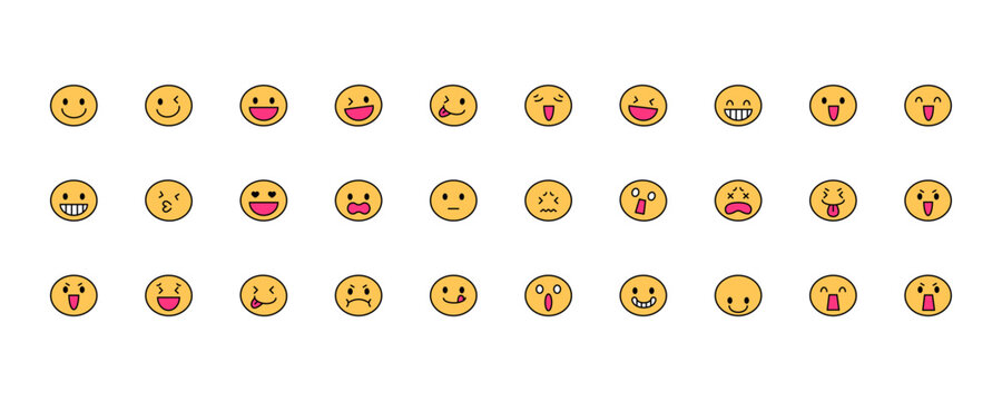 Emoticon Face Expression Icon Set