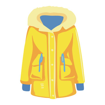 Yellow Winter Jacket Coat Outerwear Icon