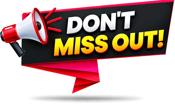 Attention grabbing red banner with warning text saying don't miss out