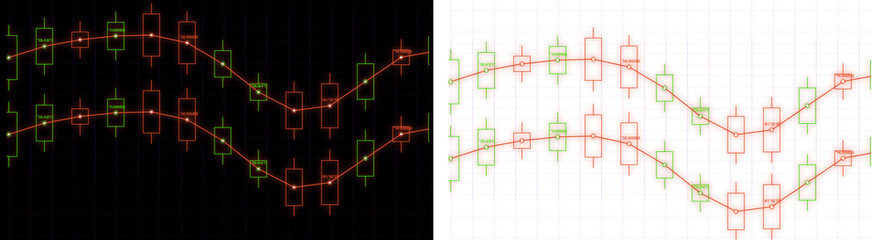 Obraz premium Candlestick chart financial trend graphic element isolated on transparent background