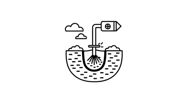 Oil well drilling process diagram.