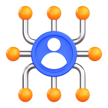 Digital user network connection and audience reach concept