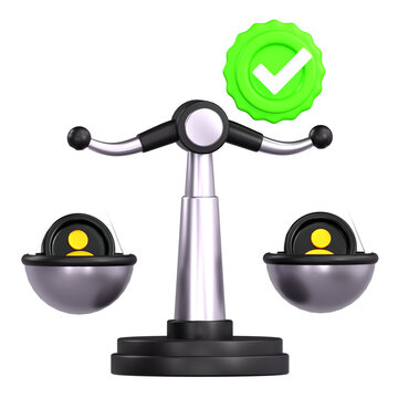 Fair community balance scale and verified user equality concept