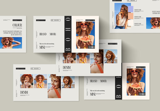 Creative Fashion Mood Board Presentation Template with Editorial Brand