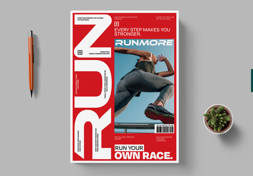 Modern Running Fitness Poster Template
