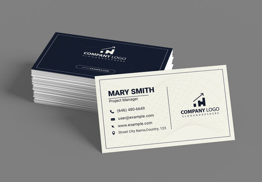 Elegant Minimalist Corporate Business Card Template Design