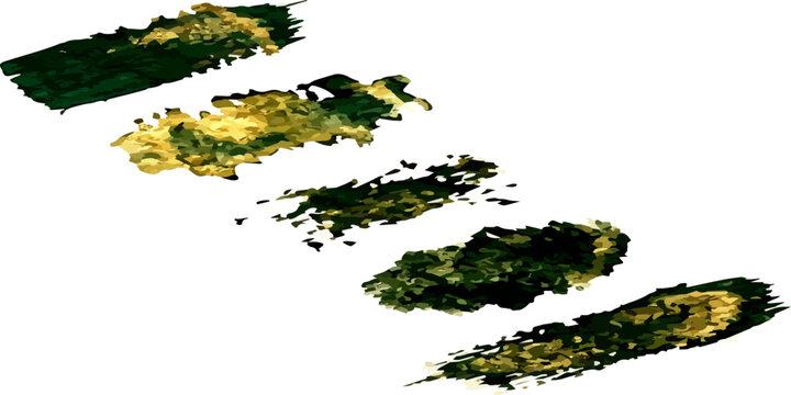 Abstract Organic Brushstrokes Set of abstract organic brushstrokes in varying shades of green and yellow, creating a textured and organic feel.