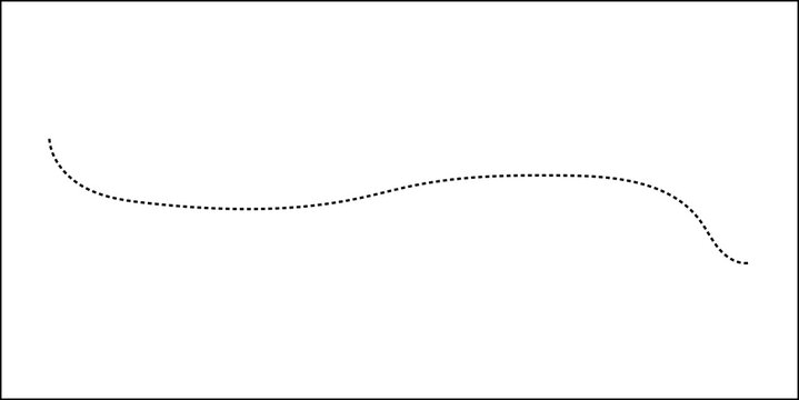 Abstract Hand-Drawn Dotted Line Collection. Dotted Spiral Curve Line. Hand Sketched Curly Border. Curly dotted line. Long dashed hand drawn squiggle.