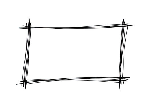 Hand drawn ink sketch rectangle frame border