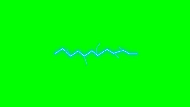 electric shock animation on green screen