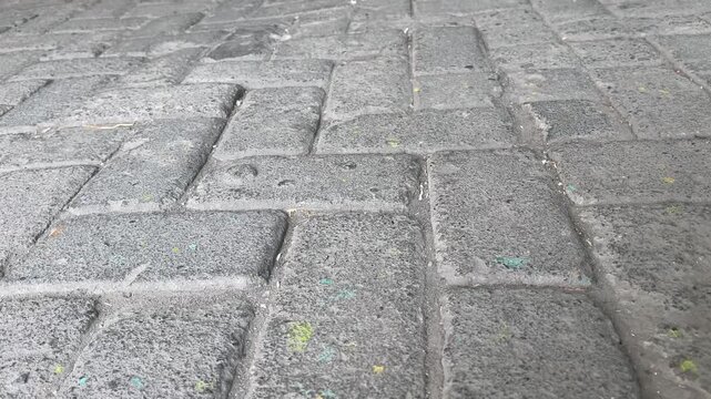Low Angle Paving Blocks Walkway Surface Texture