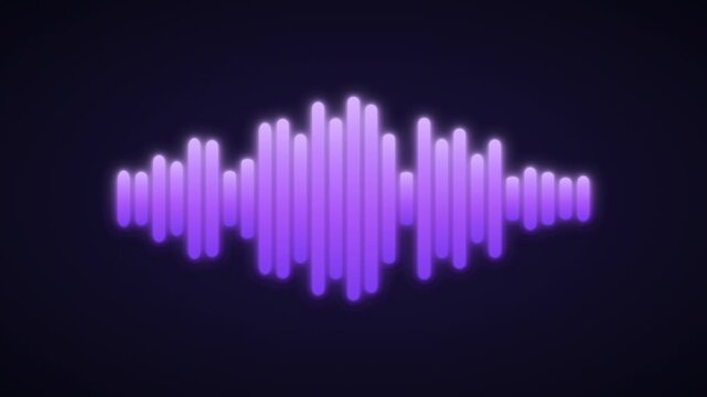 Neon Purple Audio Waveform Equalizer Music Sound Visualizer Vector, Sound wave with equalizer, abstract, spectrum, and audio. 4k Video.Digital sound wave equalizer audio visualizer