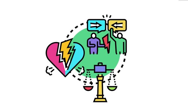 People discussing a serious issue, indicating conflict, broken relationships, and the need for justice or legal resolution, a measure of the situation's gravity