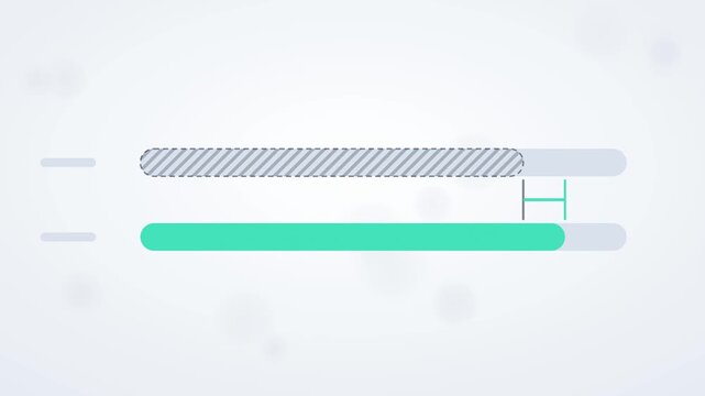 Plan versus actual progress bars with actual overtaking plan
