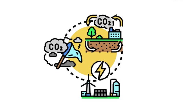Marine carbon capture technology illustrates an environmental process of reducing atmospheric carbon pollution, utilizing renewable energy sources and sustainable methods for cleaner ecosystems