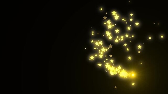 Retro twinkle star glitter line with glowing fairy dust sparkling white particles magical doodle stars shiny swirl trail seamless transition overlay black screen background 4k video