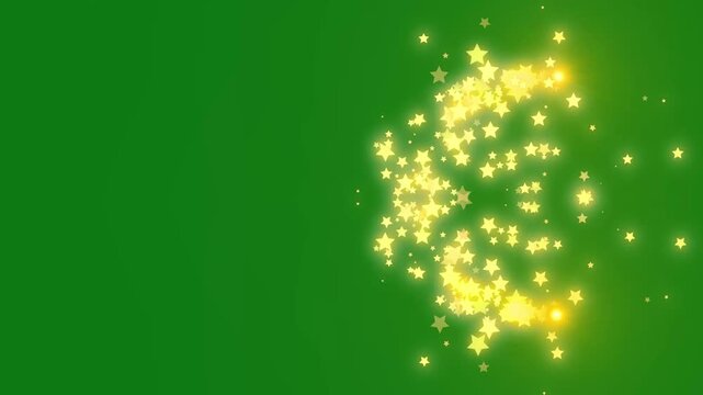 Smooth twinkling star glitter line with glowing white particles magical sparkle dust fairy doodle stars shimmering starlight trail luxury fantasy transition with glowing effects green screen 4k video