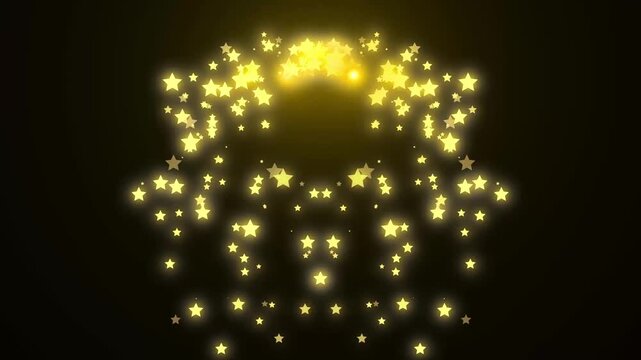 Glowing magical glitter star trail with sparkling white particles fairy dust path twinkling stars shiny doodle effects smooth sparkle transition animation black background 4k video